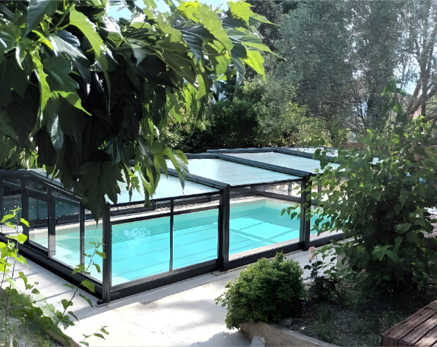 abri de piscine mi haut hera